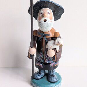 Original Holzknoddl German Smoker Shepherd 9" Incense Figure by Käthe-Wohlfahrt